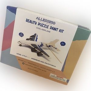 NEW Allessimo 3D Paint Puzzle Creat (Civil Airplane) Model Paint Kit
